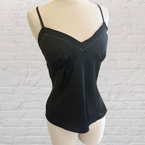 Pierre Cardin Elegant Black Beaded Cami Top
